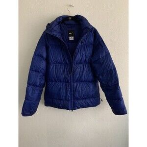Nike Women’s Goose Down Puffer Jacket With Hood M Medium Blue